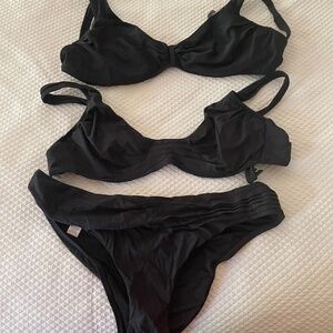 ANNA CLUB by La Perla Black Bikini; 2 tops/1 bottom